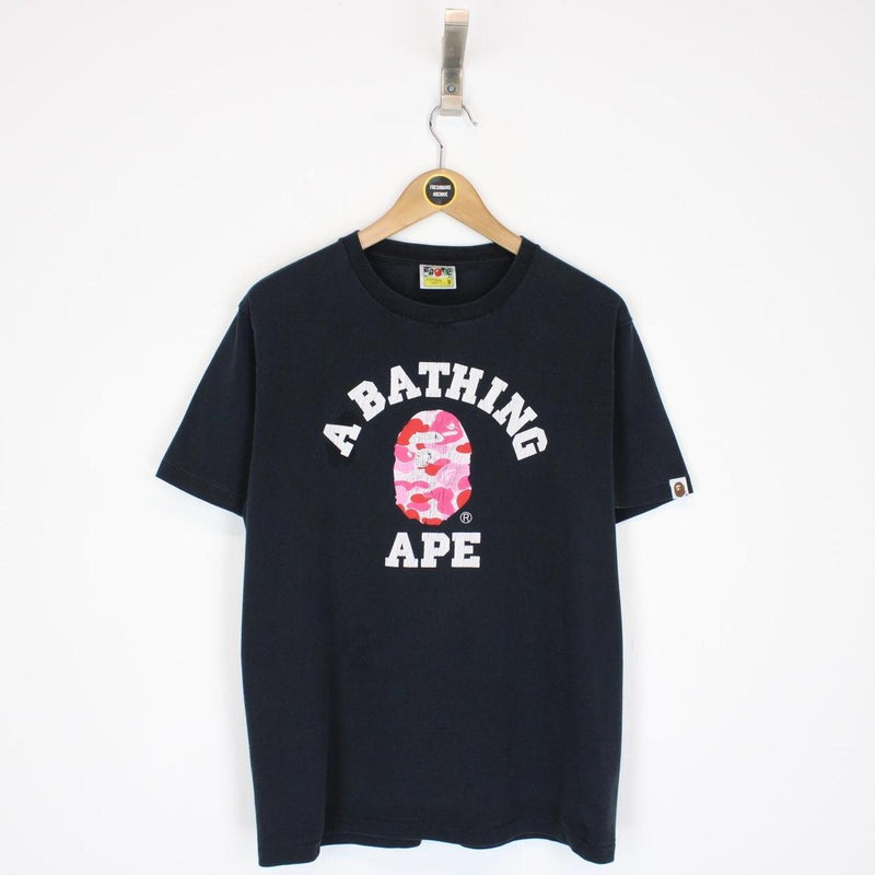 Bape Black and Multicoloured College Print Short Sleeve T-Shirt