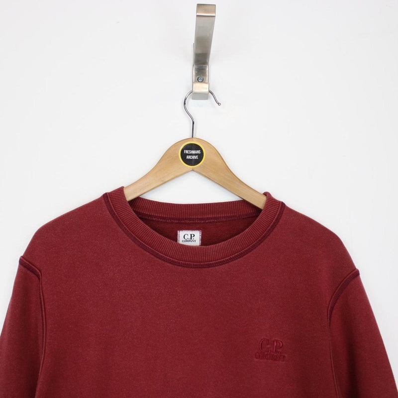 CP Company Burgundy Logo Sweatshirt Jumper