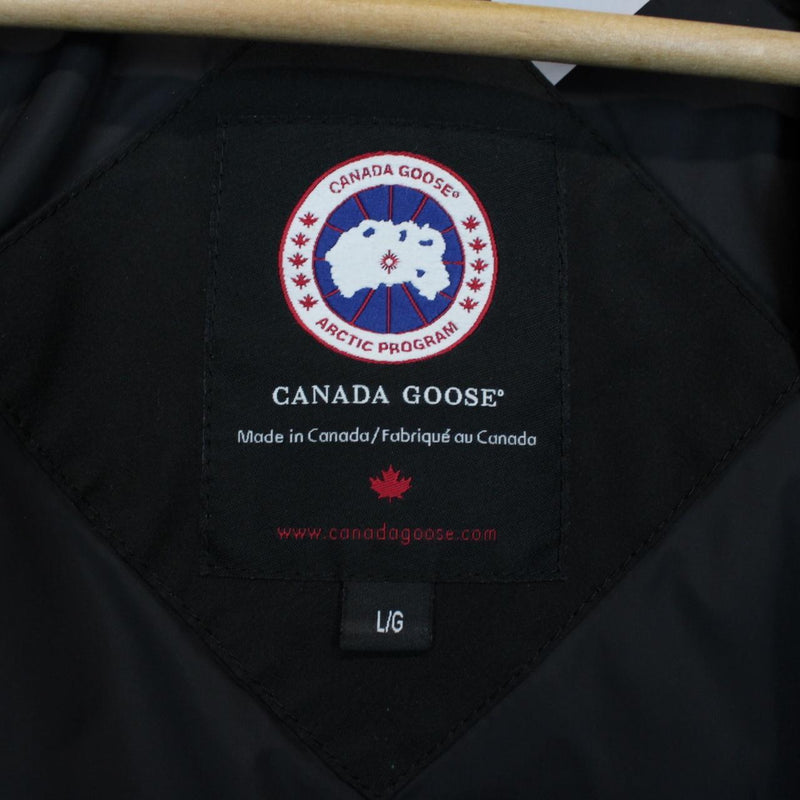 Canada Goose Black Savona Bomber Down Jacket with Fur Trim