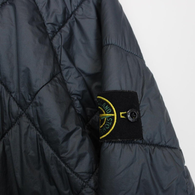 Stone Island SS 2019 Blue Garment Dyed Quilted Micro Yarn Down Jacket