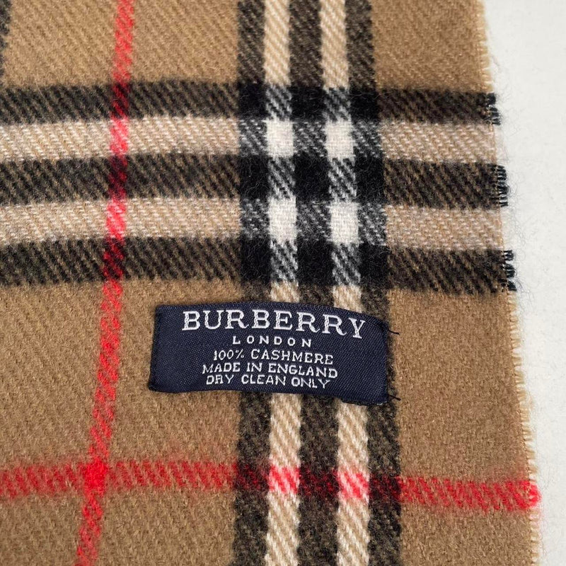 Vintage 90s Burberry Brown Nova Check Cashmere Scarf