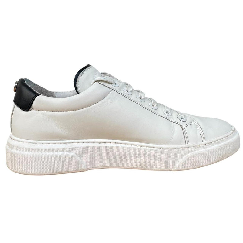 Valentino White and Navy Blue Logo Trainers