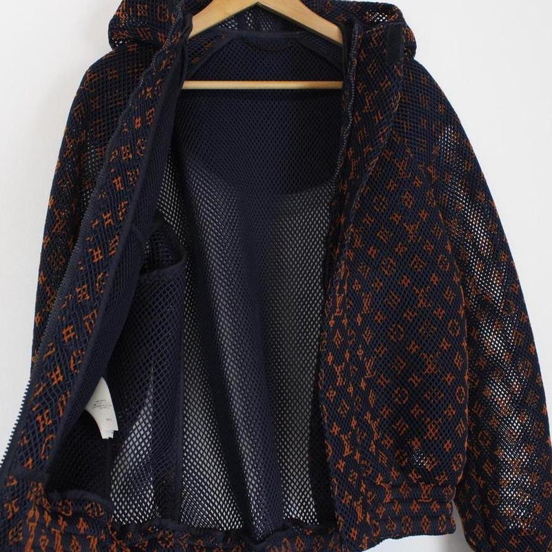 Louis Vuitton Navy Blue and Orange Gradient LV Monogram Mesh Jacket