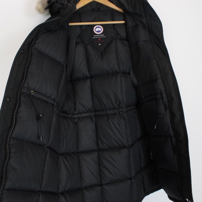 Canada Goose Black Trillium Parka Down Coat with Fur Trim