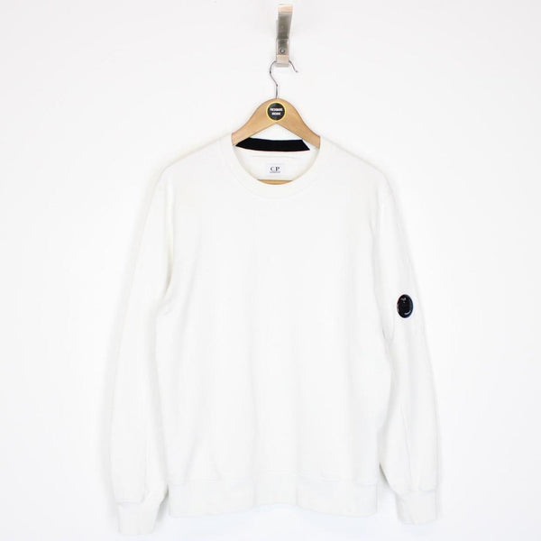 CP Company White Goggle Sweatshirt Jumper