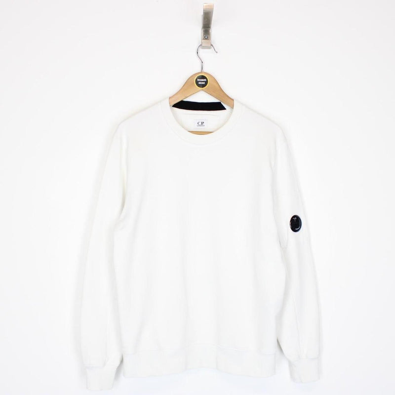 CP Company White Goggle Sweatshirt Jumper