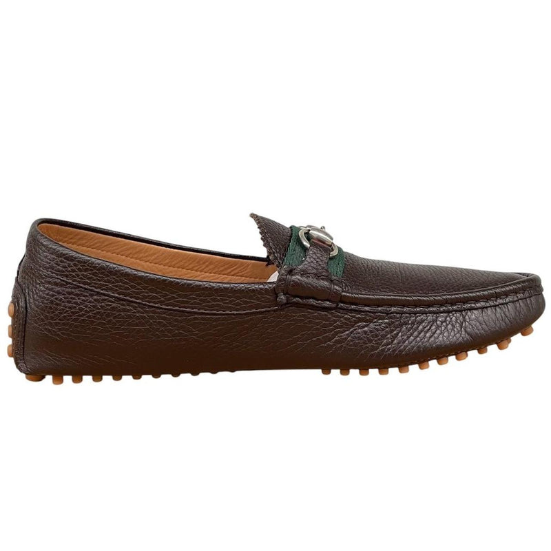 Gucci Brown Interlocking G Leather Driving Shoe Loafers