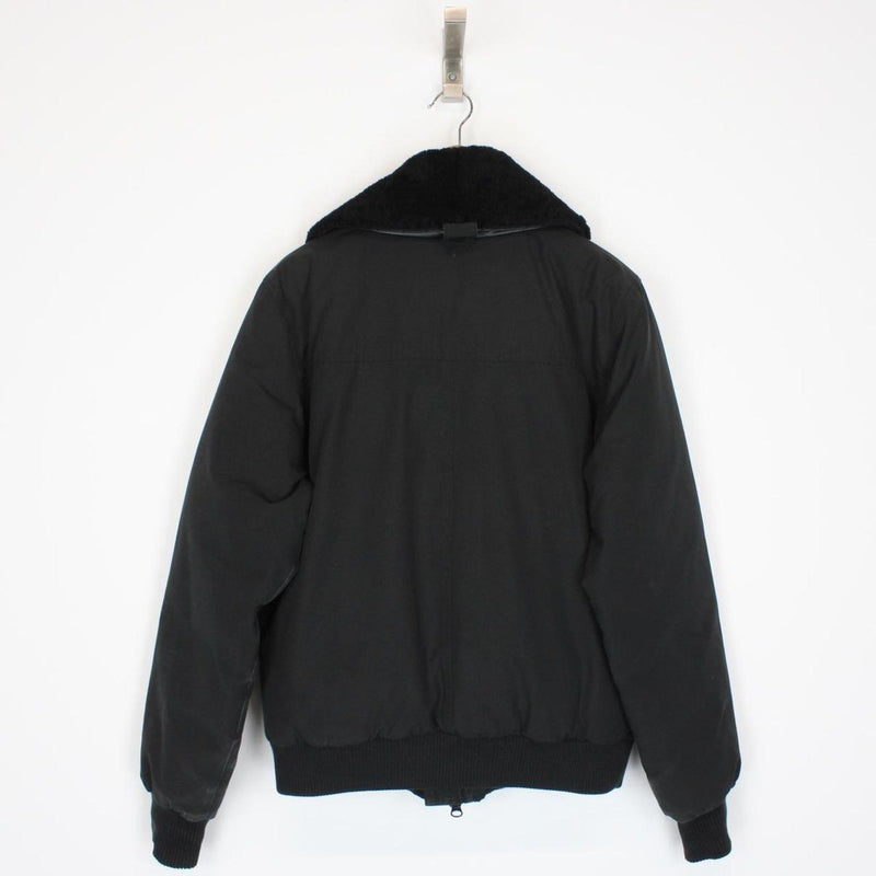 Canada Goose Black Bromley Bomber Down Jacket with Fur Trim