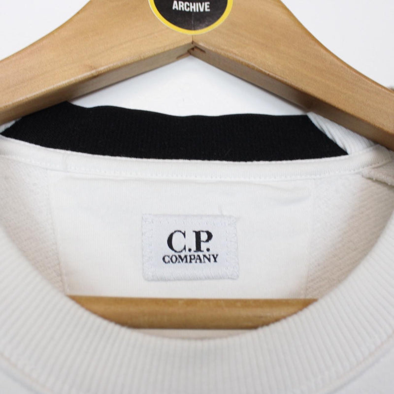 CP Company White Goggle Sweatshirt Jumper