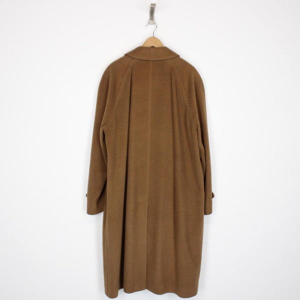 Vintage 90s Burberry Tan Brown Wool/Camelhair Overcoat