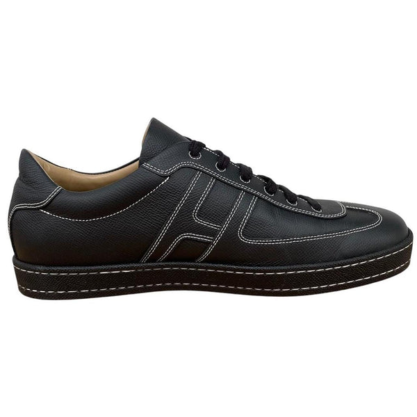 Hermes Boomerang Black Leather Trainers