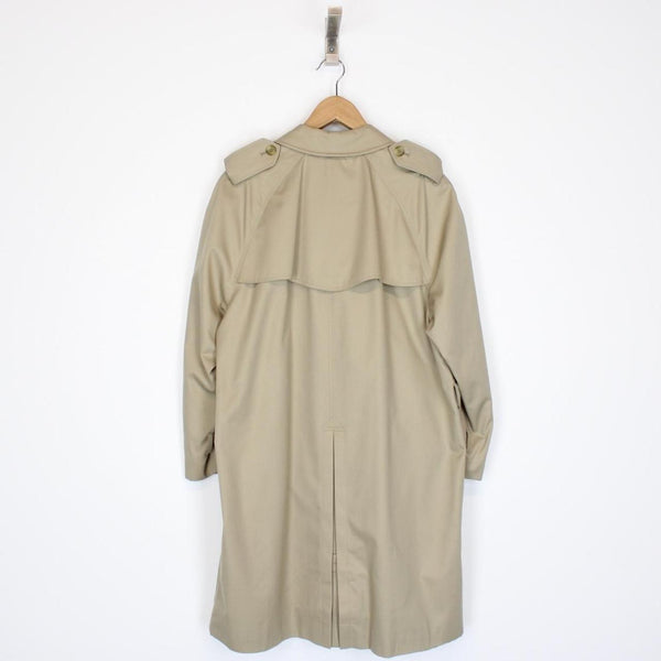 Vintage 90s Burberry Beige Nova Check Double Breasted Trench Coat