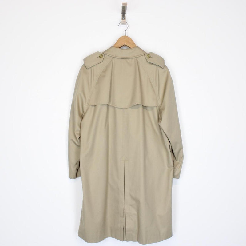 Vintage 90s Burberry Beige Nova Check Double Breasted Trench Coat