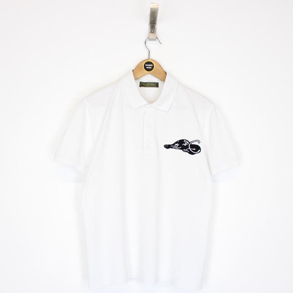 Valentino White and Black Short Sleeve Polo Shirt