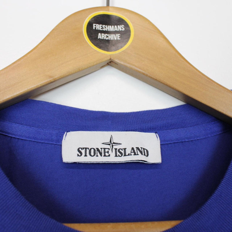 Stone Island AW 2021 Blue Long Sleeve Compass T-Shirt