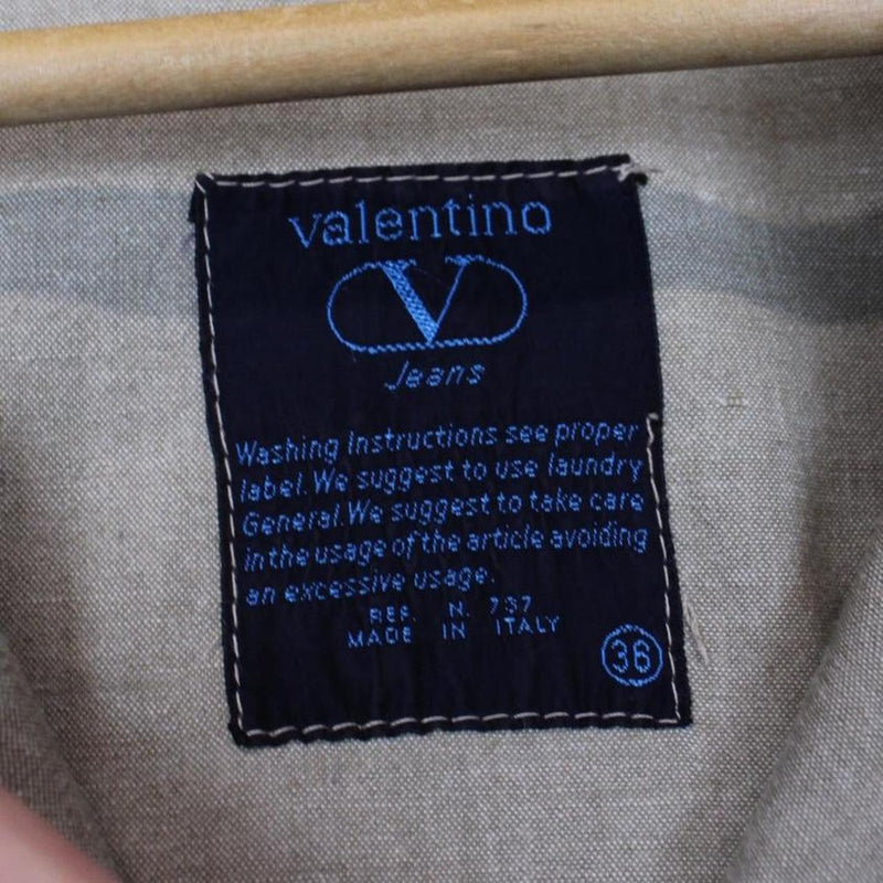 Vintage 90s Valentino Jeans Khaki Brown Cotton Bomber Jacket