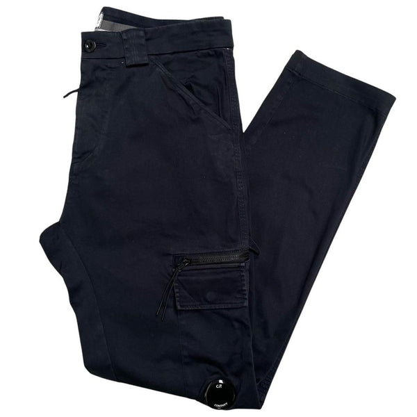 CP Company Navy Blue Slim Fit Lens Cargo Trousers