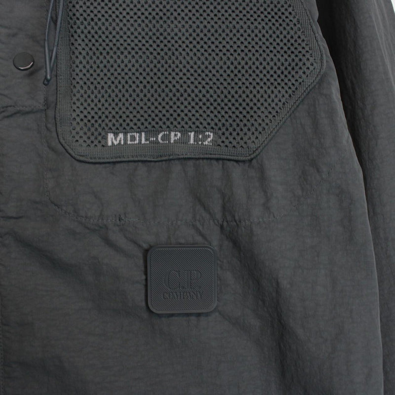 CP Company Grey Metropolis Patch Logo Nylon Overshirt Jacket