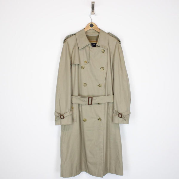 Vintage 90s Burberry Tan Brown Double Breasted Belted Trench Coat