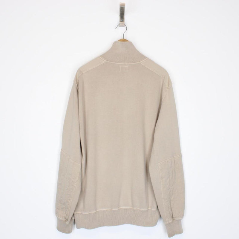 Vintage CP Company AW 2007 Beige Logo Sweatshirt Jumper