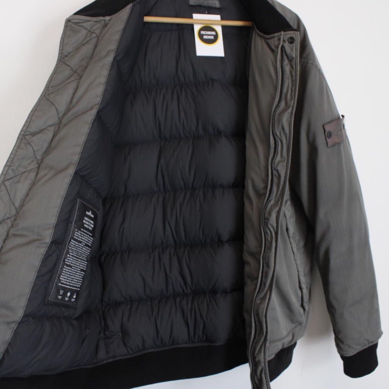 Stone Island AW 2020 Grey Ghost Stretch Virgin Wool Nylon-TC Down Bomber Jacket