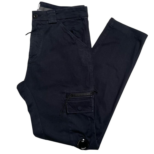 CP Company Navy Blue Slim Fit Lens Cargo Trousers