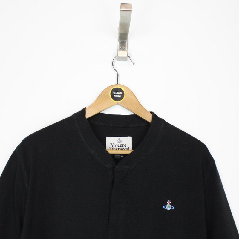 Vivienne Westwood Black Short Sleeve Orb Round Neck Polo Shirt