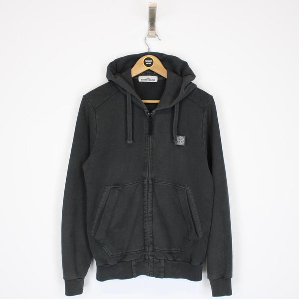 Stone Island SS 2014 Black Cotton Full Zip Hoodie Jumper