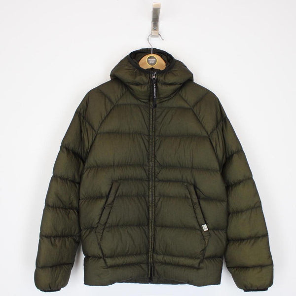 CP Company Khaki Green Nylon Hooded Liner Down Jacket