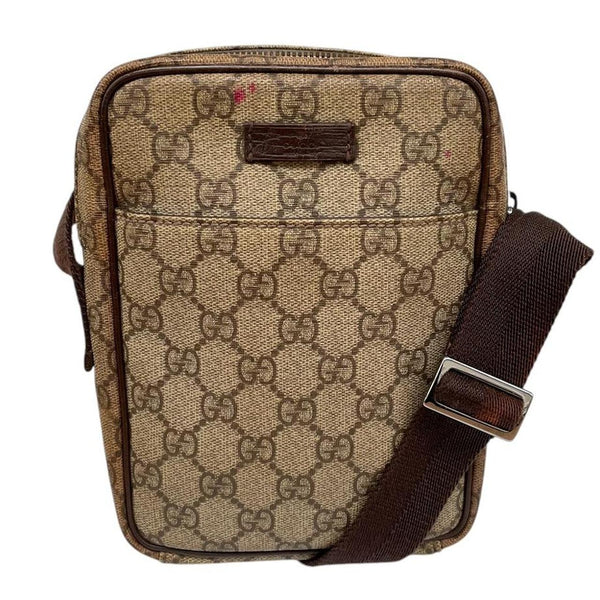 Gucci Beige and Brown GG Monogram Crossbody Bag