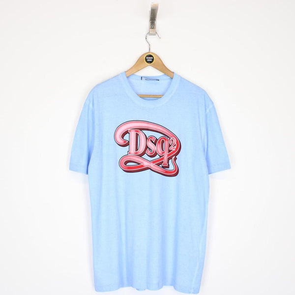 Dsquared2 Light Blue Logo Print Short Sleeve T-Shirt