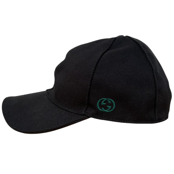 Gucci Black Canvas Cotton GG Baseball Cap