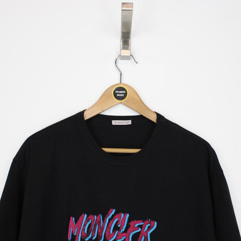 Moncler Maglia Black Logo Print Short Sleeve T-Shirt