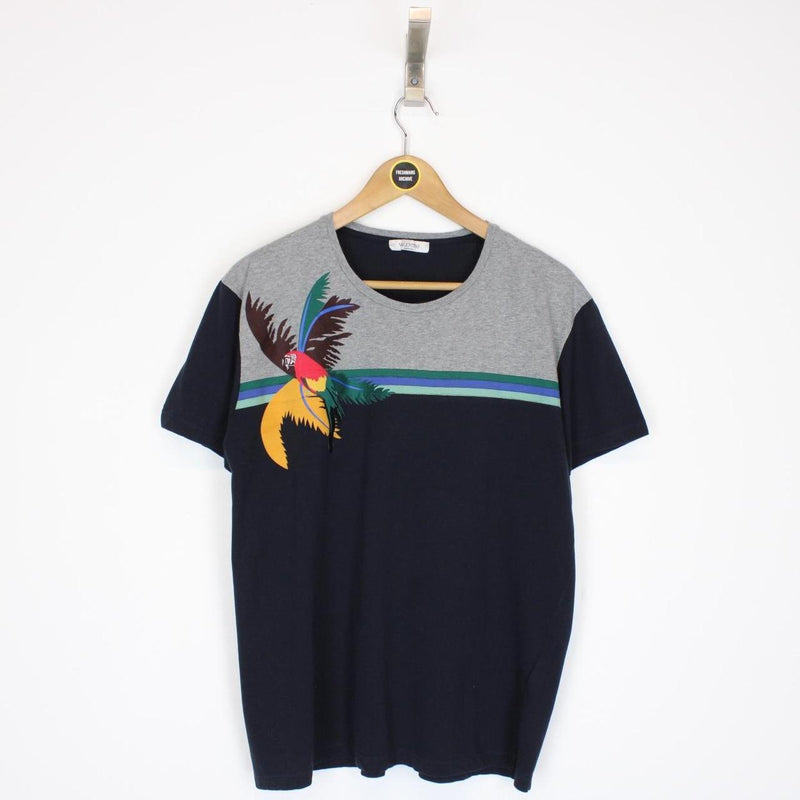 Valentino Multicoloured Parrot Print Short Sleeve T-Shirt