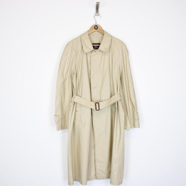 Vintage 90s Burberry Beige Single Breasted Belted Trench Coat