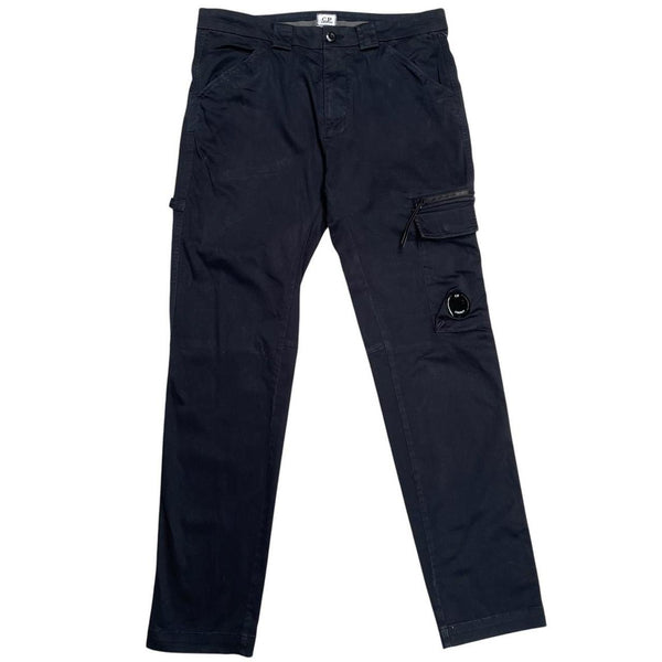 CP Company Navy Blue Slim Fit Lens Cargo Trousers