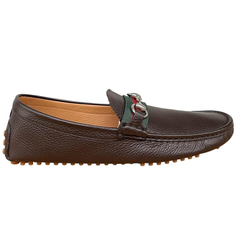 Gucci Brown Interlocking G Leather Driving Shoe Loafers