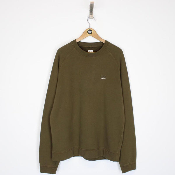 CP Company Khaki Green Chest Logo Sweatshirt Jumper