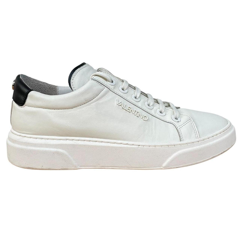 Valentino White and Navy Blue Logo Trainers