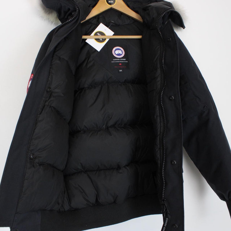 Canada Goose Navy Blue Chilliwack Bomber Down Jacket with Fur Trim