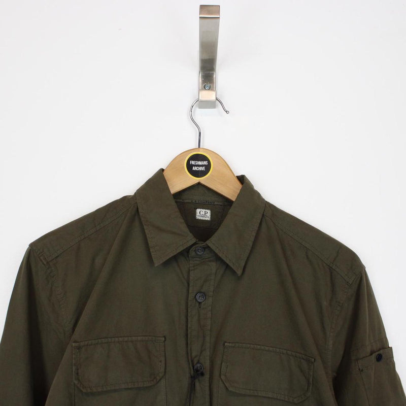 CP Company Green Cotton Lens Overshirt