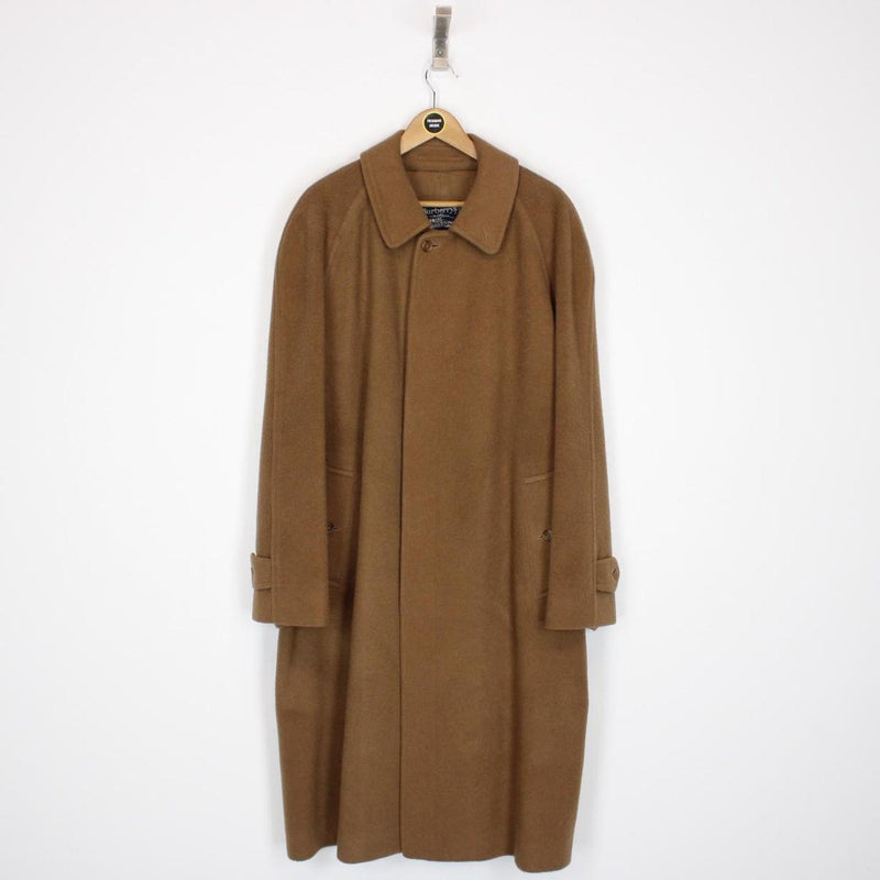 Vintage 90s Burberry Tan Brown Wool/Camelhair Overcoat