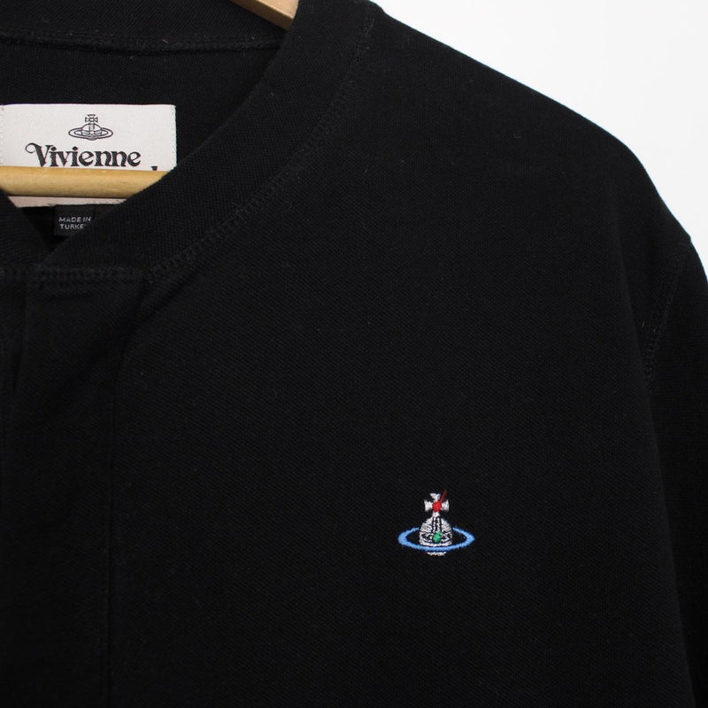 Vivienne Westwood Black Short Sleeve Orb Round Neck Polo Shirt