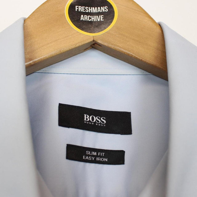 Hugo Boss Blue Long Sleeve Cotton Shirt