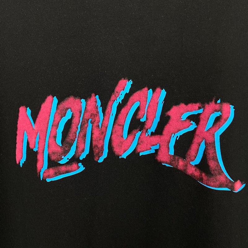 Moncler Maglia Black Logo Print Short Sleeve T-Shirt