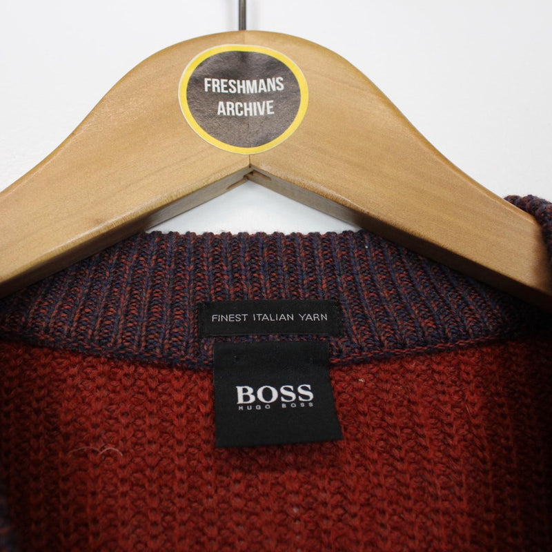 Hugo Boss Burnt Orange Mohair Virgin Wool Knit Jumper