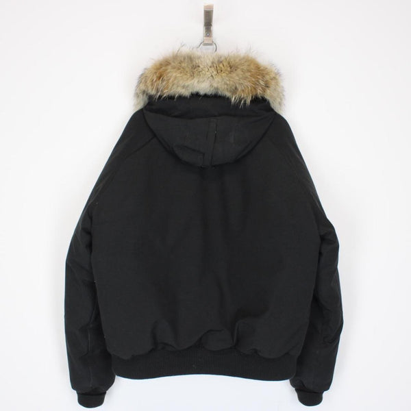 Canada Goose Black Chilliwack Bomber Down Jacket with Fur Trim