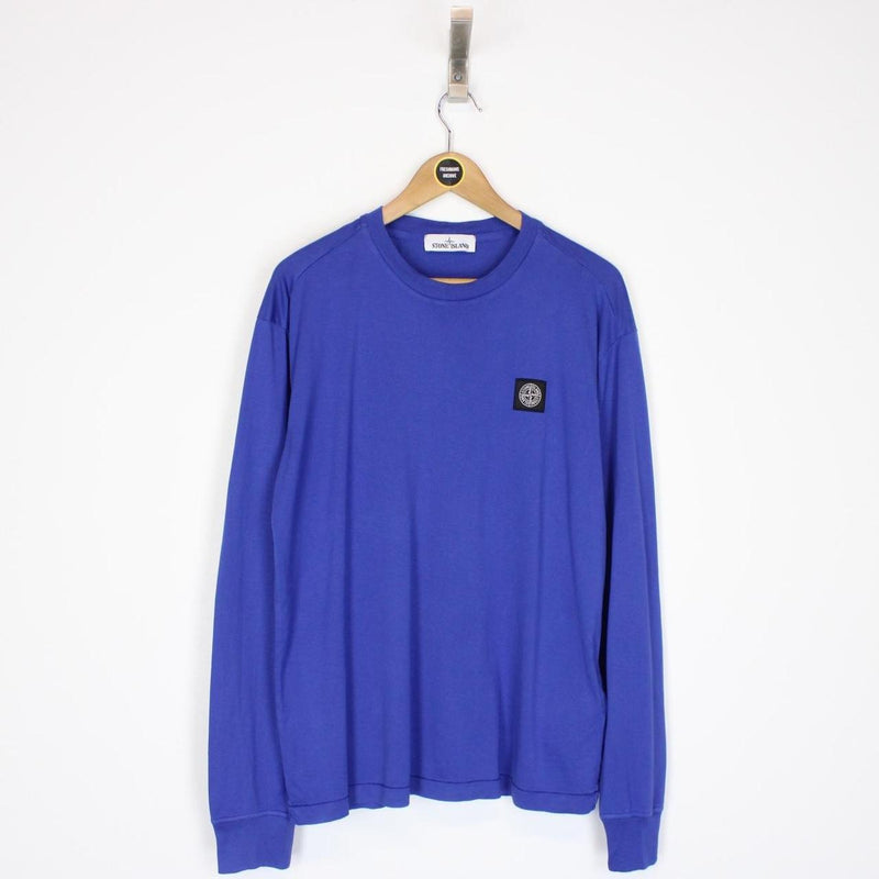 Stone Island AW 2021 Blue Long Sleeve Compass T-Shirt