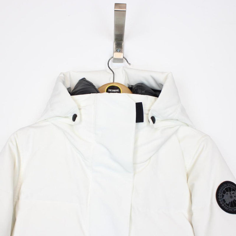 Canada Goose White and Black Merrit Arctic-Tech Parka Down Jacket