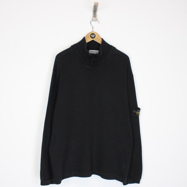 Vintage Stone Island Black Cotton Sweatshirt Jumper